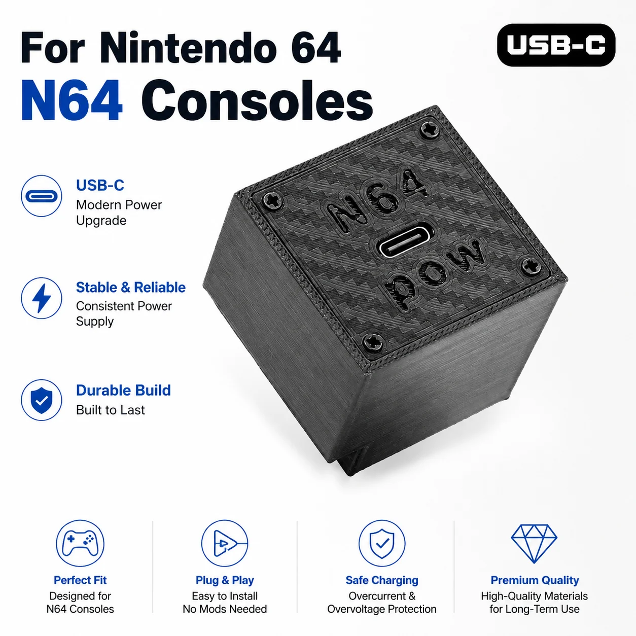 USB-C PSU Power Board 12V 3A NTSC PAL For Nintendo 64 N64 Consoles view 6