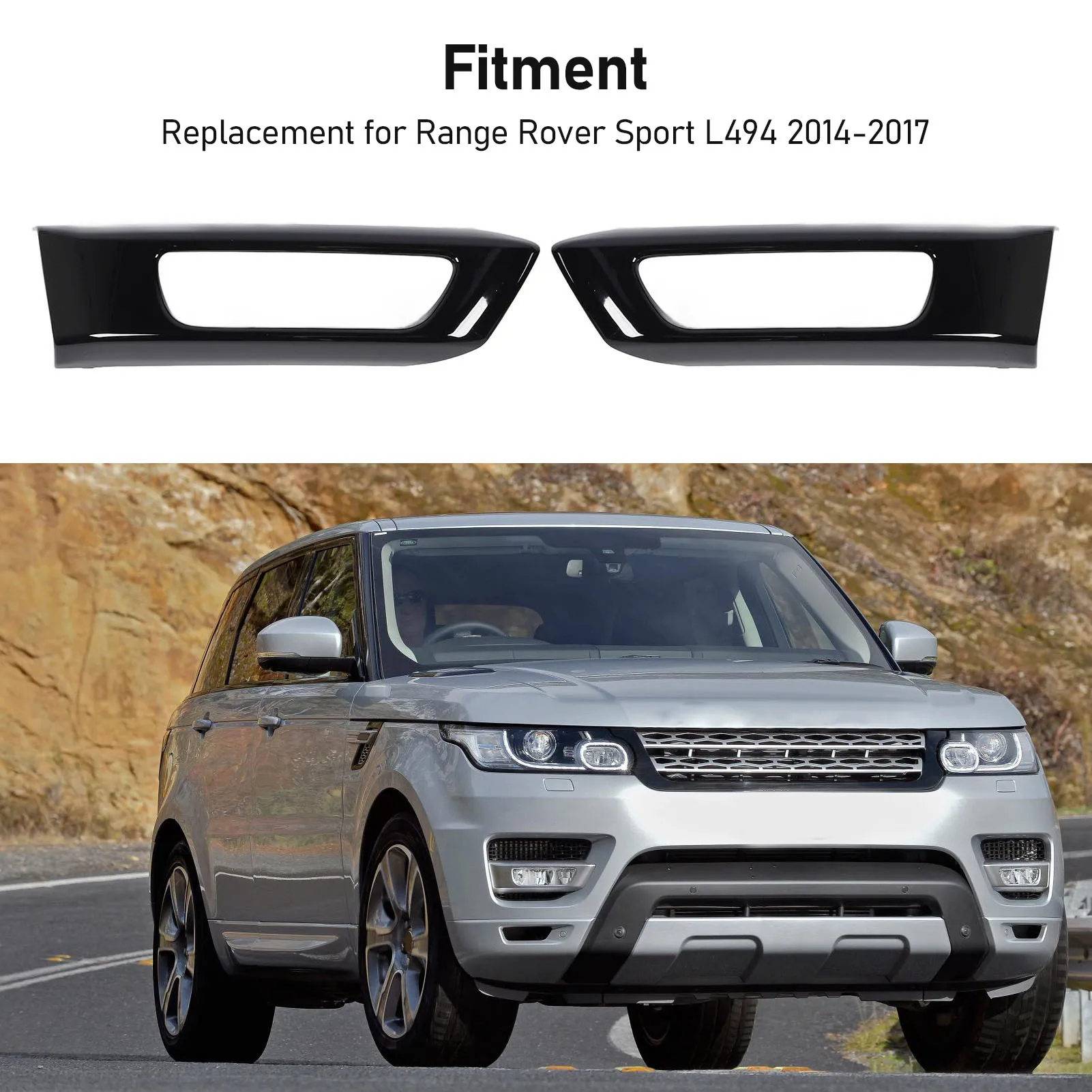 

2PCS Fog Light Grille Trim Scratch Proof Perfect Fit LR045224 Fog Lamp Bezel Cover For Range Rover Sport L494