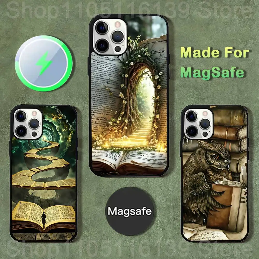

Ancient Magic Book Phone Case For iPhone 17,16,15,14,13,12,11,Pro,Max,Plus,Mini,SE4,E Magnetic Magsafe Wireless Charging