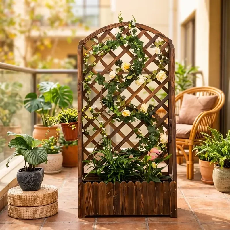 for Farmhouse Traditional Tall Wood Floor Flower Stand Elegant Eco-Friendly Flower Pots and Planters Wholesale