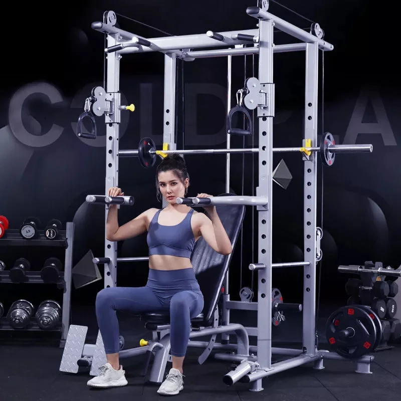 heavy duty strength trainer power cage home Free Weights workout equipment squat rack equipment