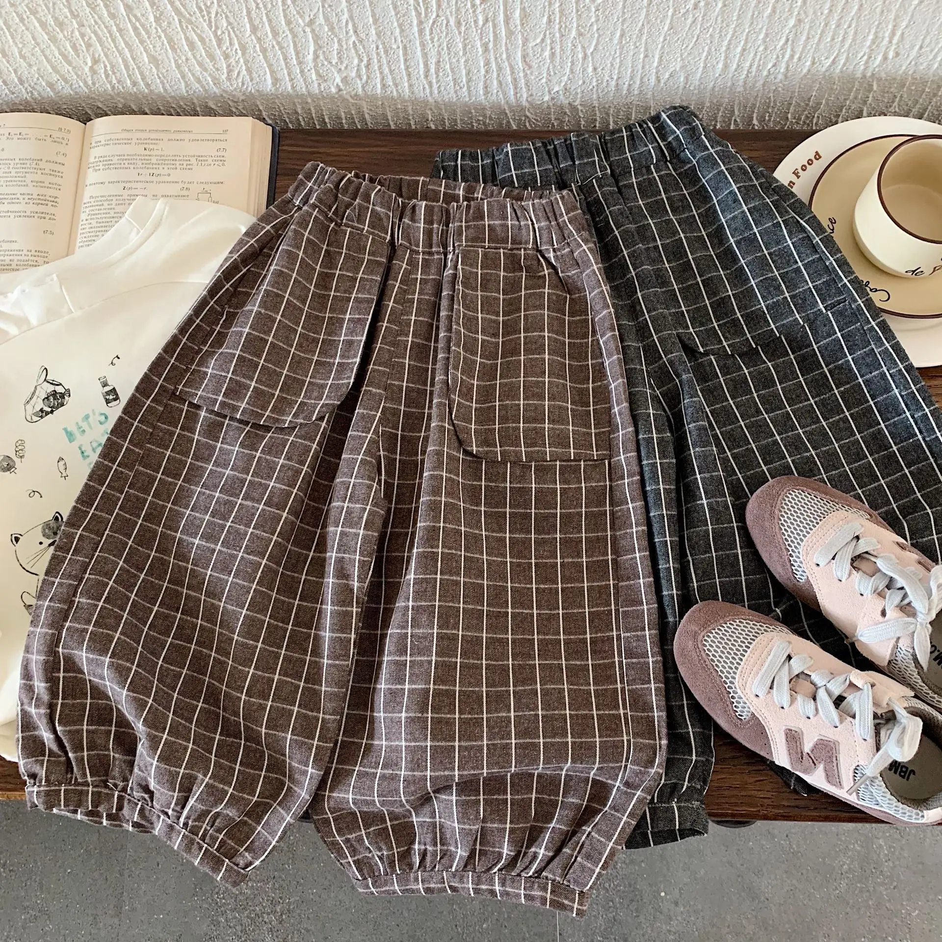 Children's Loose-Fit Casual Pants 2025 Fall New Arrival Boys' Loose-Fit Checkered Long Trousers Baby Pants Fashion