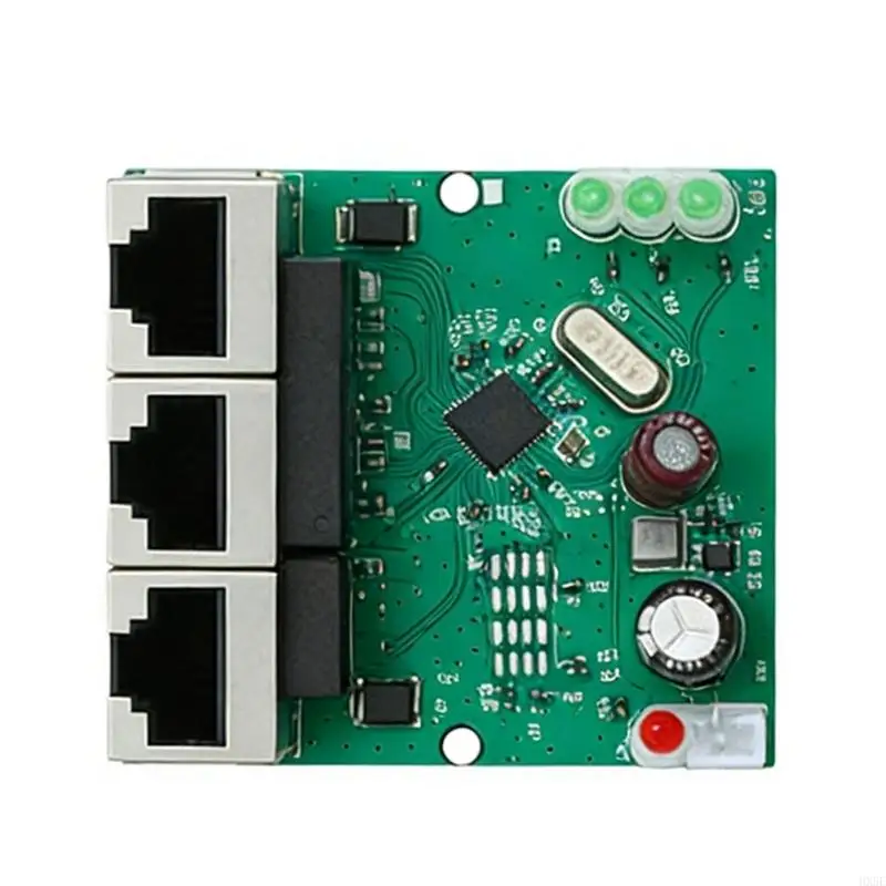 Portable 3Port 100Mbps Ethernet Switches with Plugs and Play Feature LED Lights HX5E