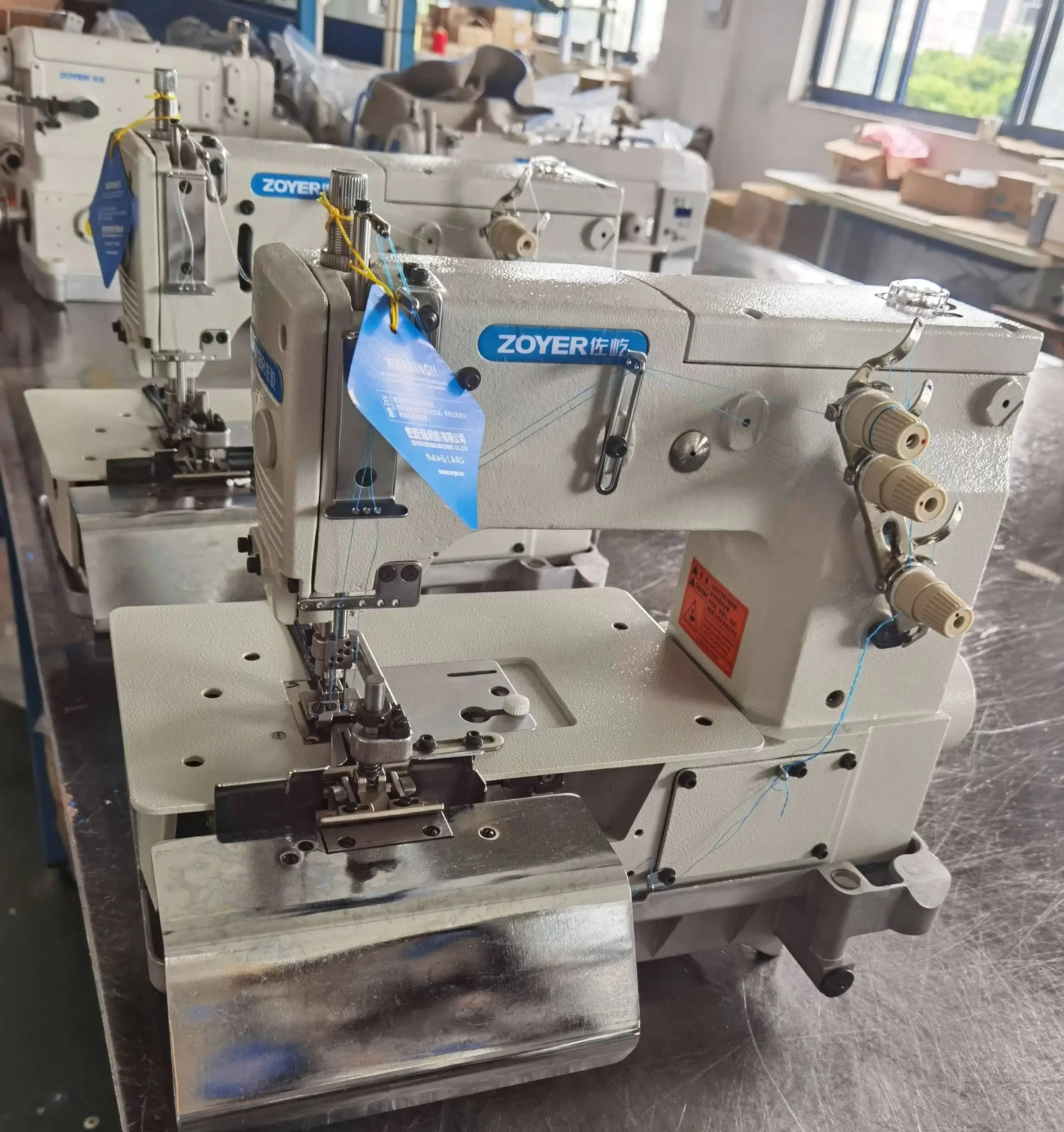 ZY2000C Home Use Multi Needle Sewing Machine New Double Needle Flat Bed With Belt Loop Chain Stitch Needle Front Fabric Cutter