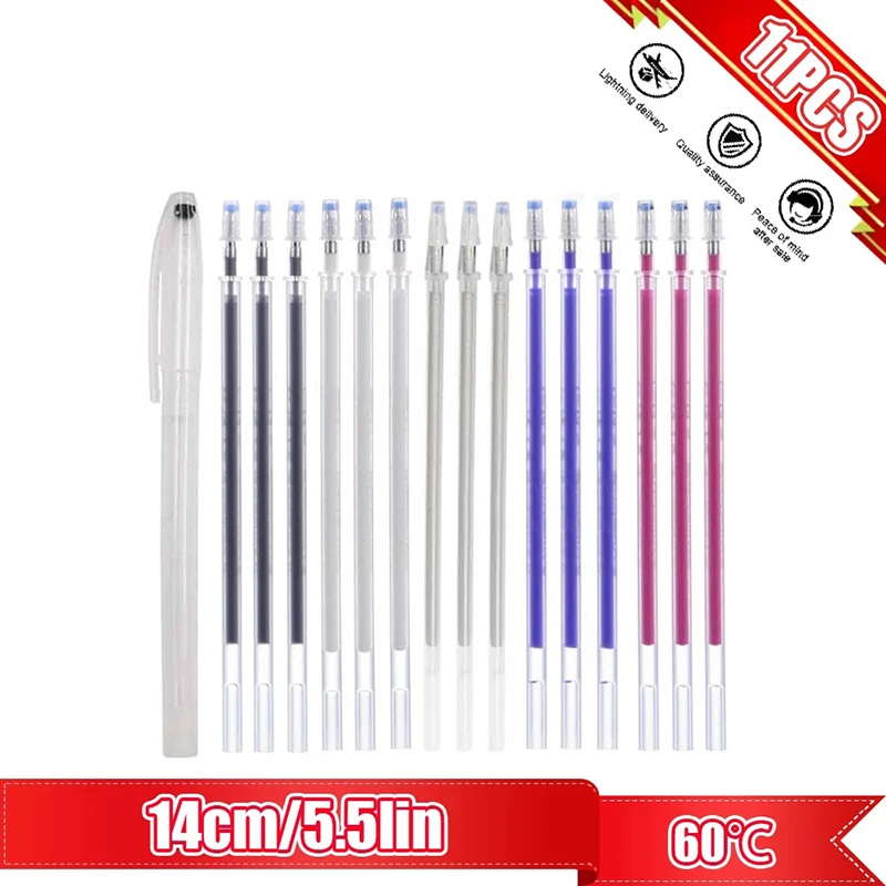 10Pcs Water-Soluble Disappearing Pen Stitch Marker Draw Grid On Fabric Embroidery Temporary Erasable Marking Refills Sewing Tool