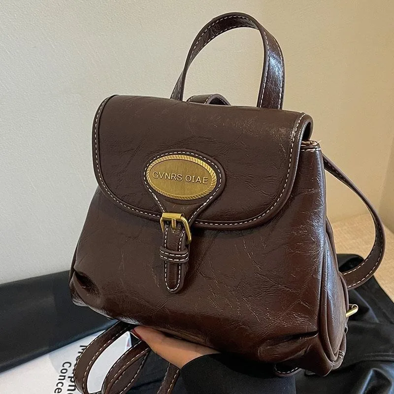 2024 New Retro Fashion Maillard Bag for Women's Autumn Winter Commuter Versatile Backpack Small Style Crossbody Bag