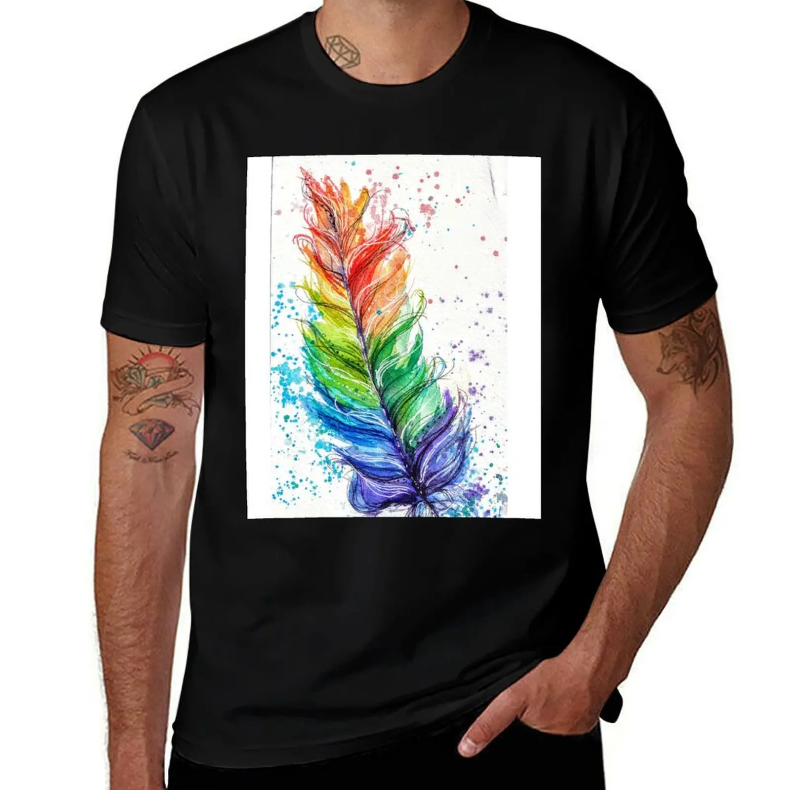 

Rainbow Feather T-Shirt t shirts for man graphic tees t shirts for man graphic cars