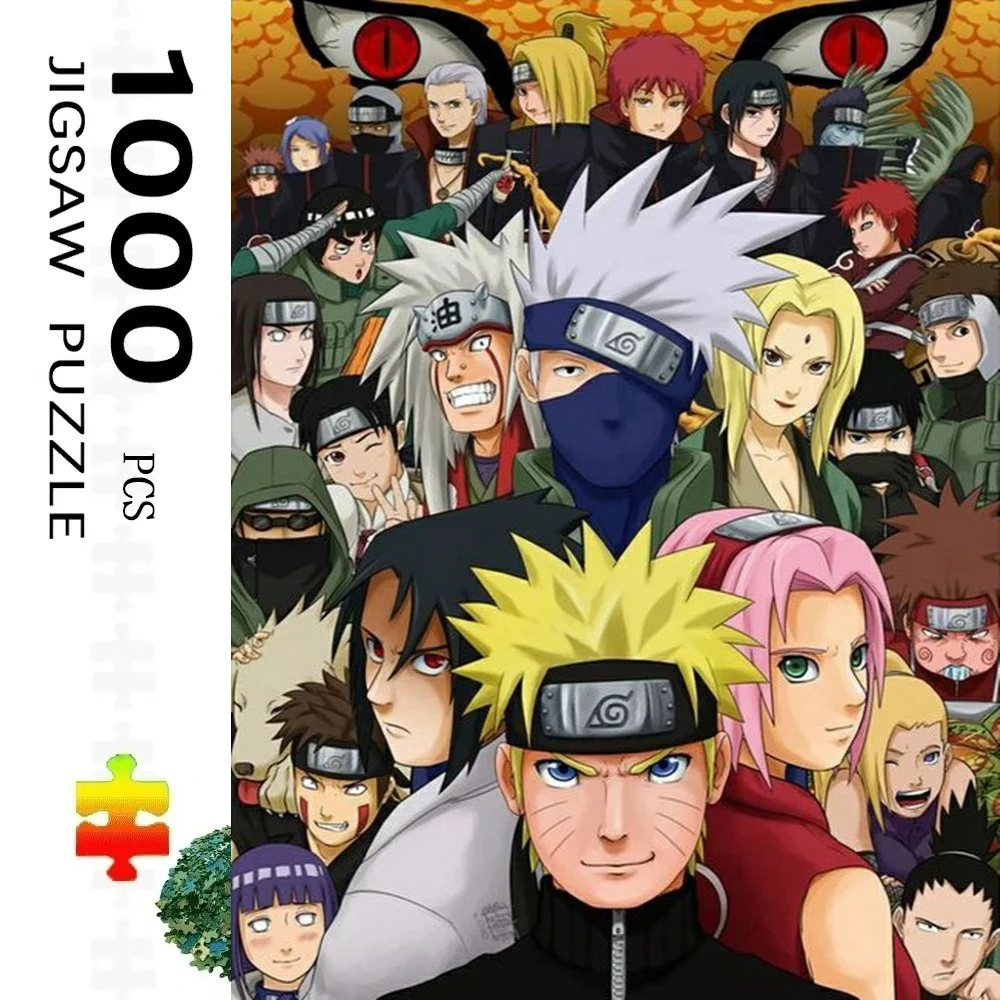 

1000 деталей пазла с героями мультфильма «Наруто: Шиппуден», домашний декор, головоломки для взрослых, семейные развлечения, напольные пазлы, развивающие игрушки для детей