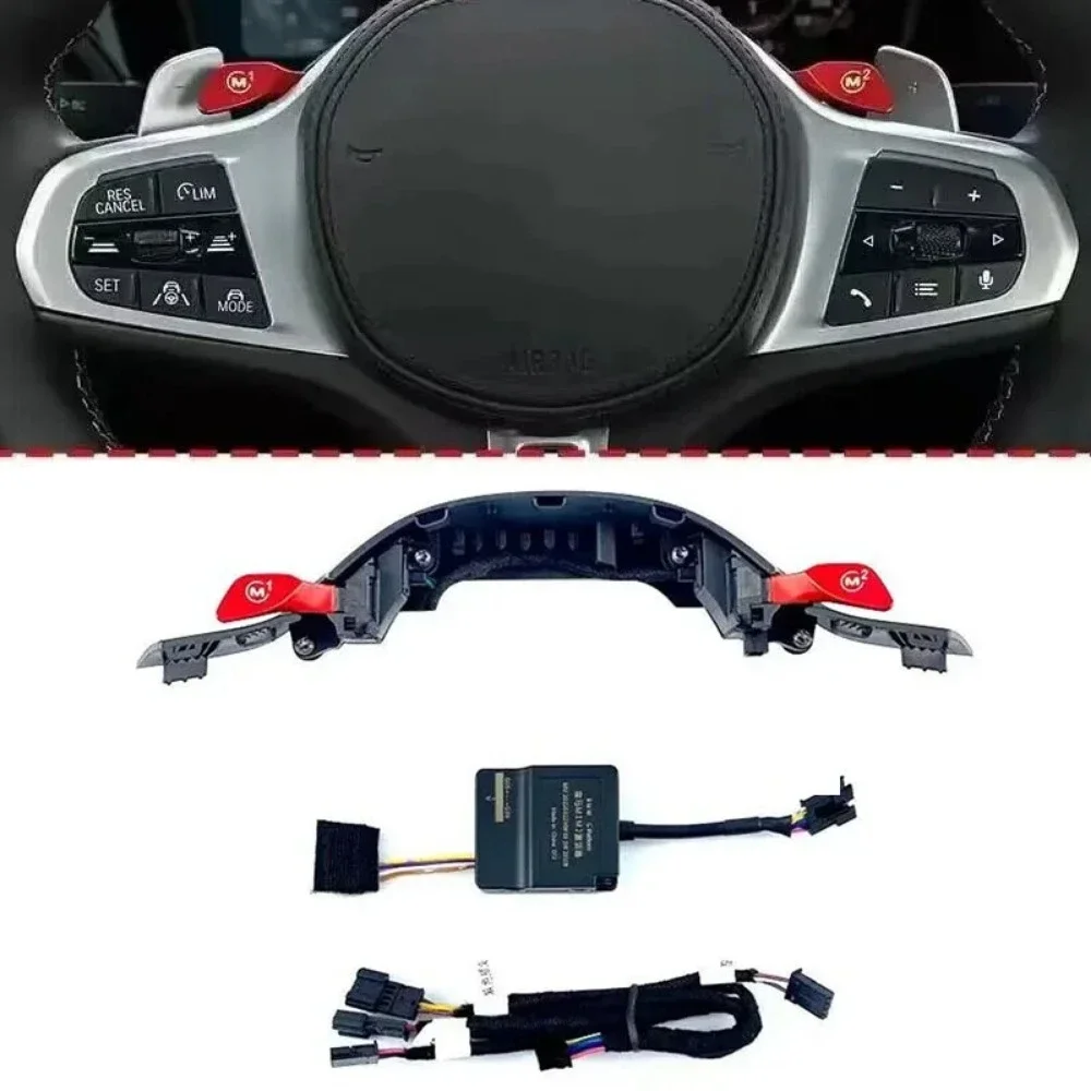 ل BMW G20 G30 G01 G02 G05 G06 G07 X3 X4 X5 X6 X7 عجلة القيادة M1 M2 أزرار وضع التبديل م الرياضة زر تعديل الملحقات
