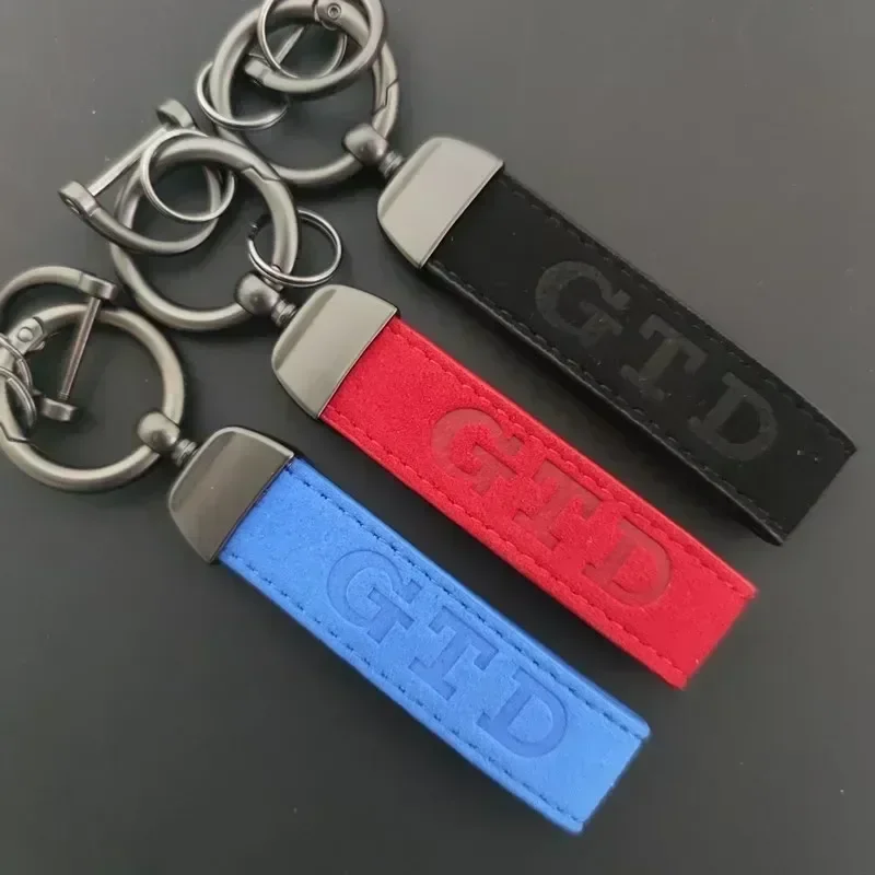 For VW GTD Logo Keychain New Luxury Leather Keyring Key Holder Golf GTI GTD MK5 MK6 MK7 MK8 MK2 Key Rings Key Fob view 2
