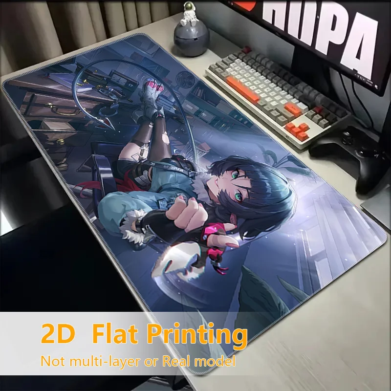 

900x400mm Ergonomic Anime Girl Mouse Pad, Non-Slip Rubber Base, Extra Large Desk Mat for PC Laptop, Fun Birthday Gift