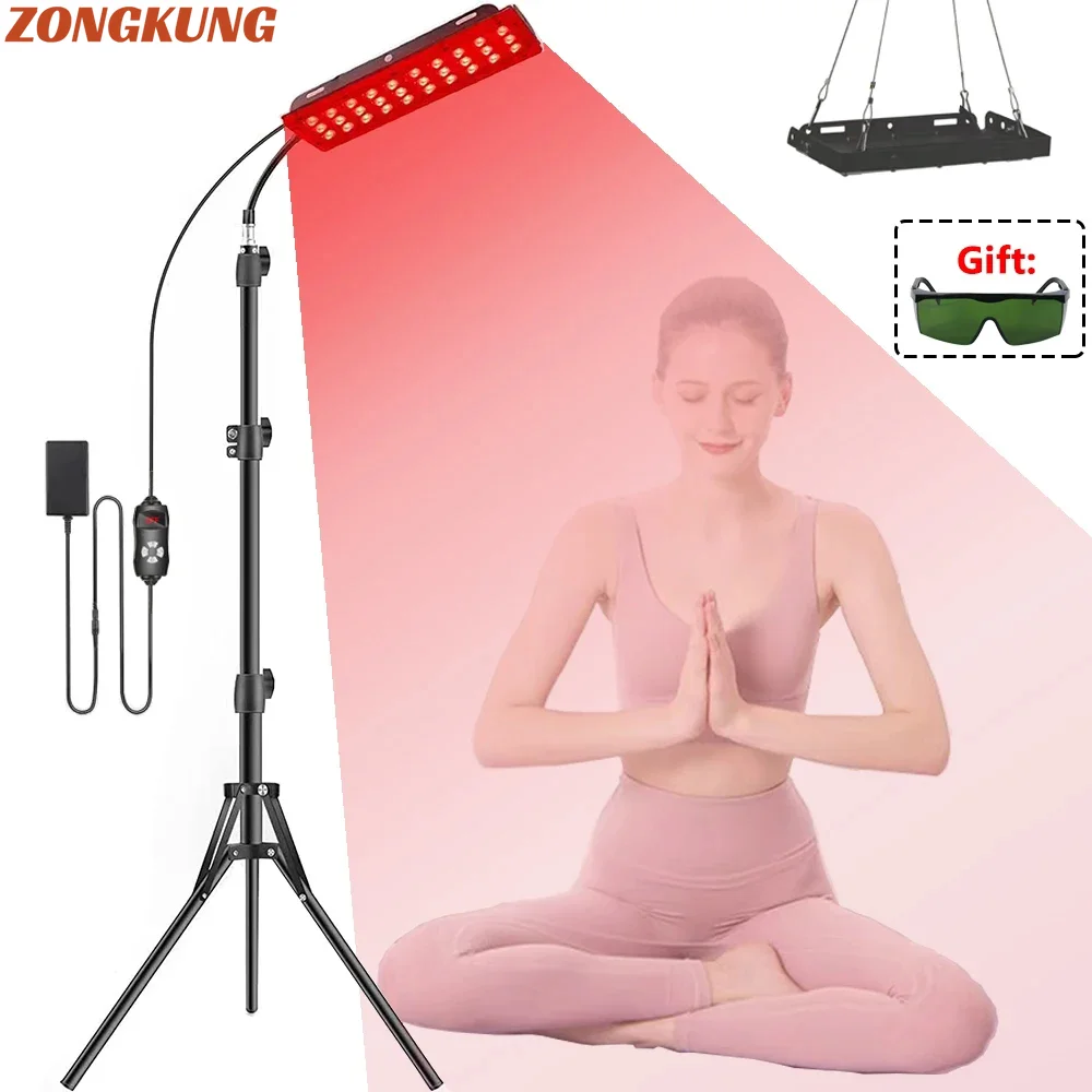 LED Red Light Lamp Device Infrared Lamp 660nm&850nm with Adjustable Stand for Waist,Knee,Shoulder Fatigue Relief Skin Recovery