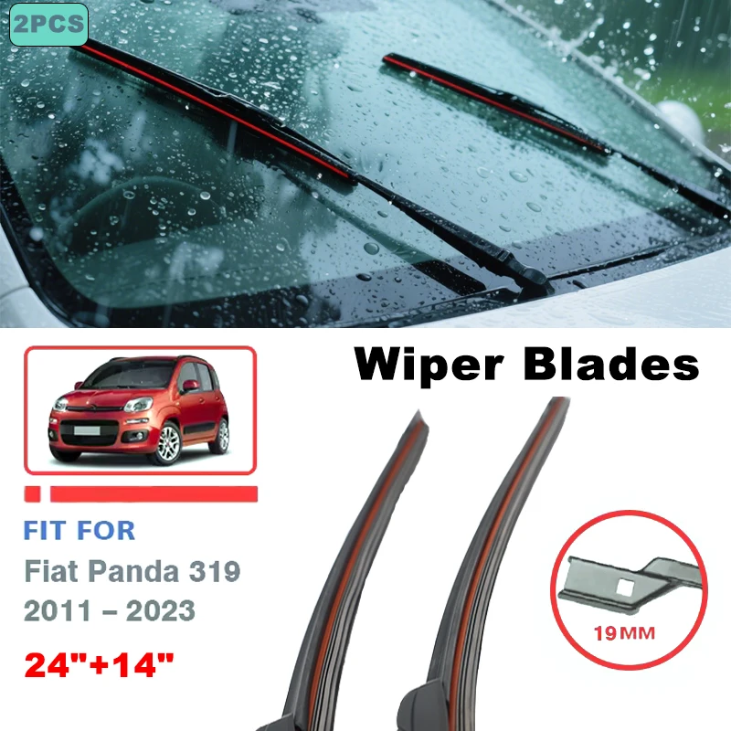 

Front Wiper Blades Set 24"+14" For Fiat Panda 319 2011-2023 Windshield Windscreen Car Accessories 2022 2012 2013 2014 2017 2019