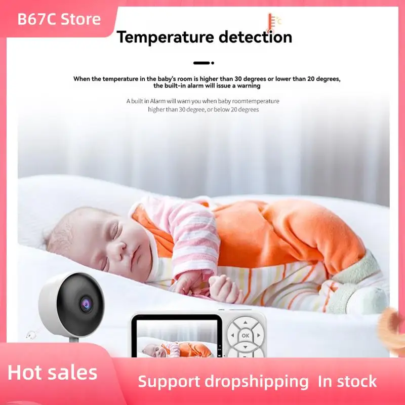

B67C Temperature Detection 3.5" RGB Night Light Baby Monitor With Night Vision, Voice Intercom, Baby Nanny Security Camera