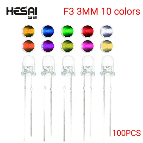 100 LED Diodes 10 Colors HESAI