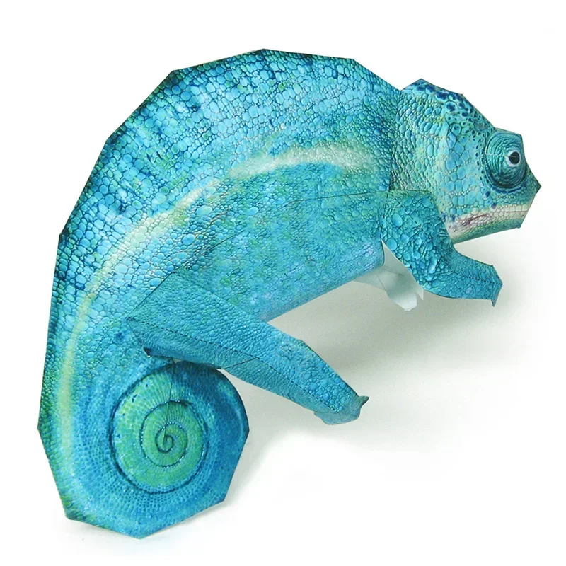 Panther Chameleon Paper Model Realistic Animal Mini Cute 3D Papercraft DIY Kids Adult Handmade Origami Art Craft Toys WE-016