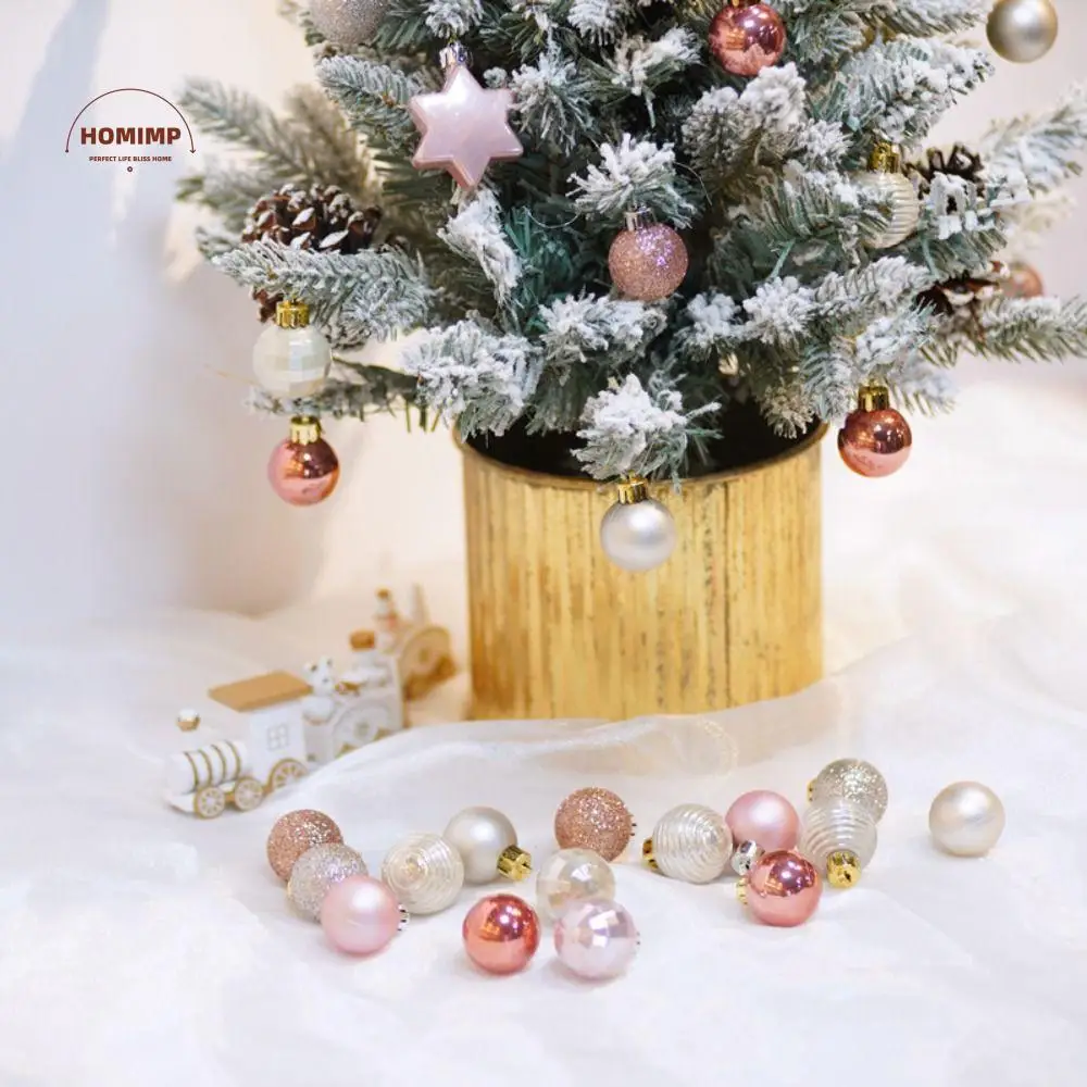 

33pcs 3cm Christmas Ball Delicate Waterproof Christmas Combination Ball Creative Painted Hanging Ornament Office