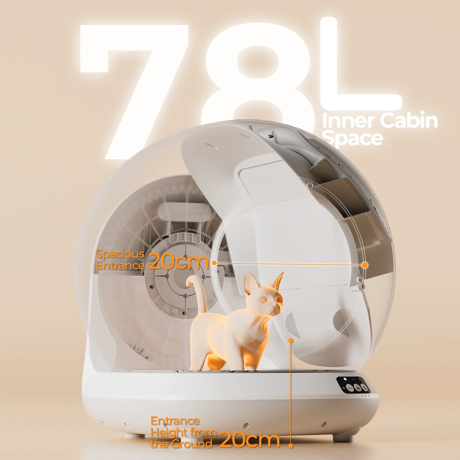 Best Seller Weight Safety Protection Child Lock One Click Sand Cleaning Intelligent Self Cleaning Cat Litter Box for Pet Shop