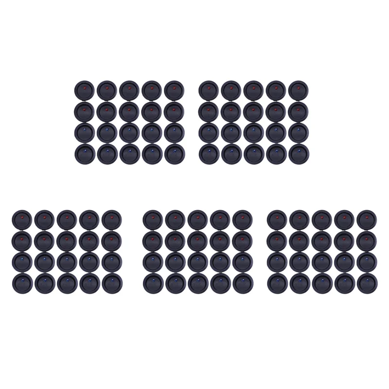 

ABMR-100 шт., 12 В, 20 А, вкл./выкл./3-позиционный терминал, круглый кулисный светодиодный тумблер, синий и красный