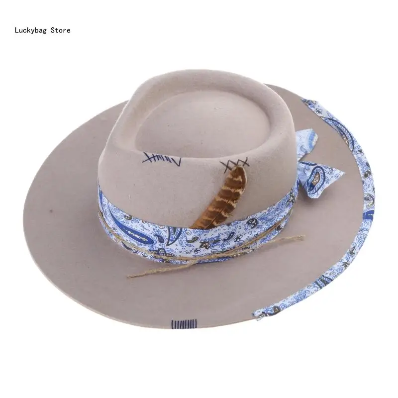 

Unisex Cowboy Hat Masquerades Party Fedoras Hat RolePlaying Party Dress Up Hat