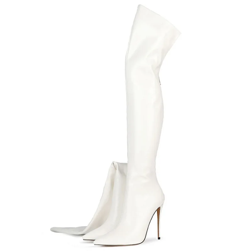 12CM Elastic Thigh Boots Sexy Stiletto High Heels Women Over-the-Knee Boots Pointed Toe Strippers Ladies Shoes Pole Dancing Boot