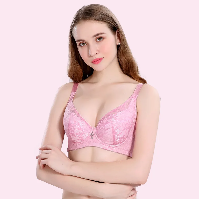 

Ultra-Thin Summer Bra Breathable Sponge Bra with Steel Ring Luxury Gathered /4 Cup Underwear Large Size Intimate Apparel