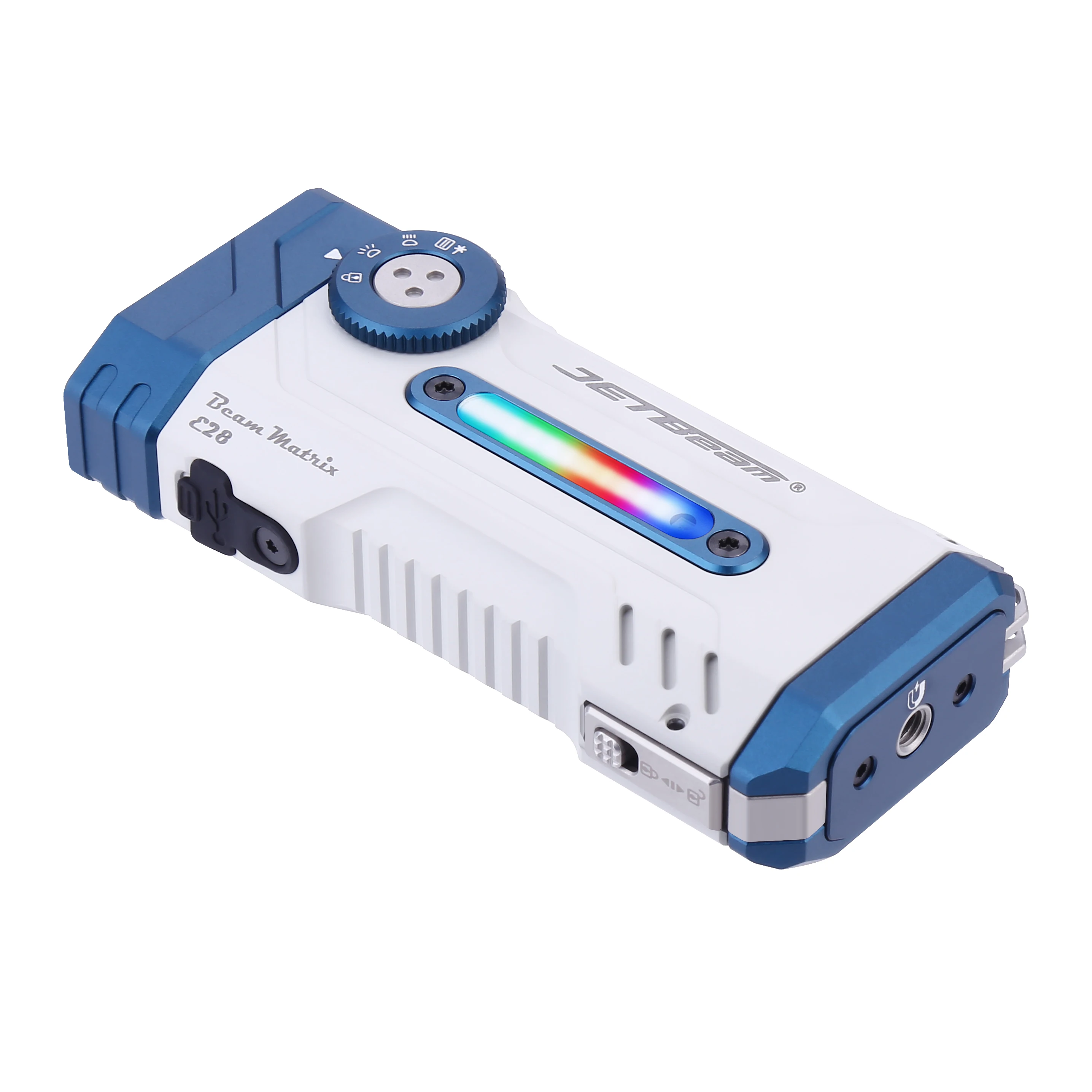 JETBEAM E28 EDC Multi Mode Tactische Zaklamp 3300lm Oplaadbare Zaklampen UV Zwart Licht Zaklamp Power Bank Fietslicht