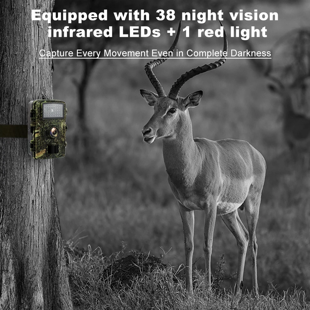 HD كاميرا الحياة البرية PIR للرؤية الليلية مع بطاقة الذاكرة 32G آلة الصيد للتخييم في الهواء الطلق مراقبة الأمن كاميرا الصيد #5