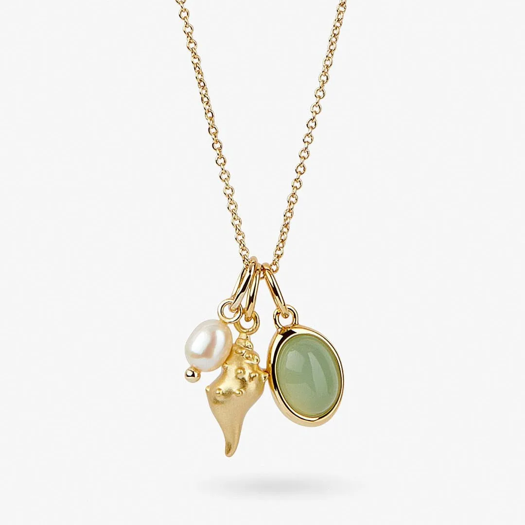 

Trendy Summer Marine Style Shell Jewelry Brass Material 18k PVD Gold-plated Waterproof Necklace Jewellery
