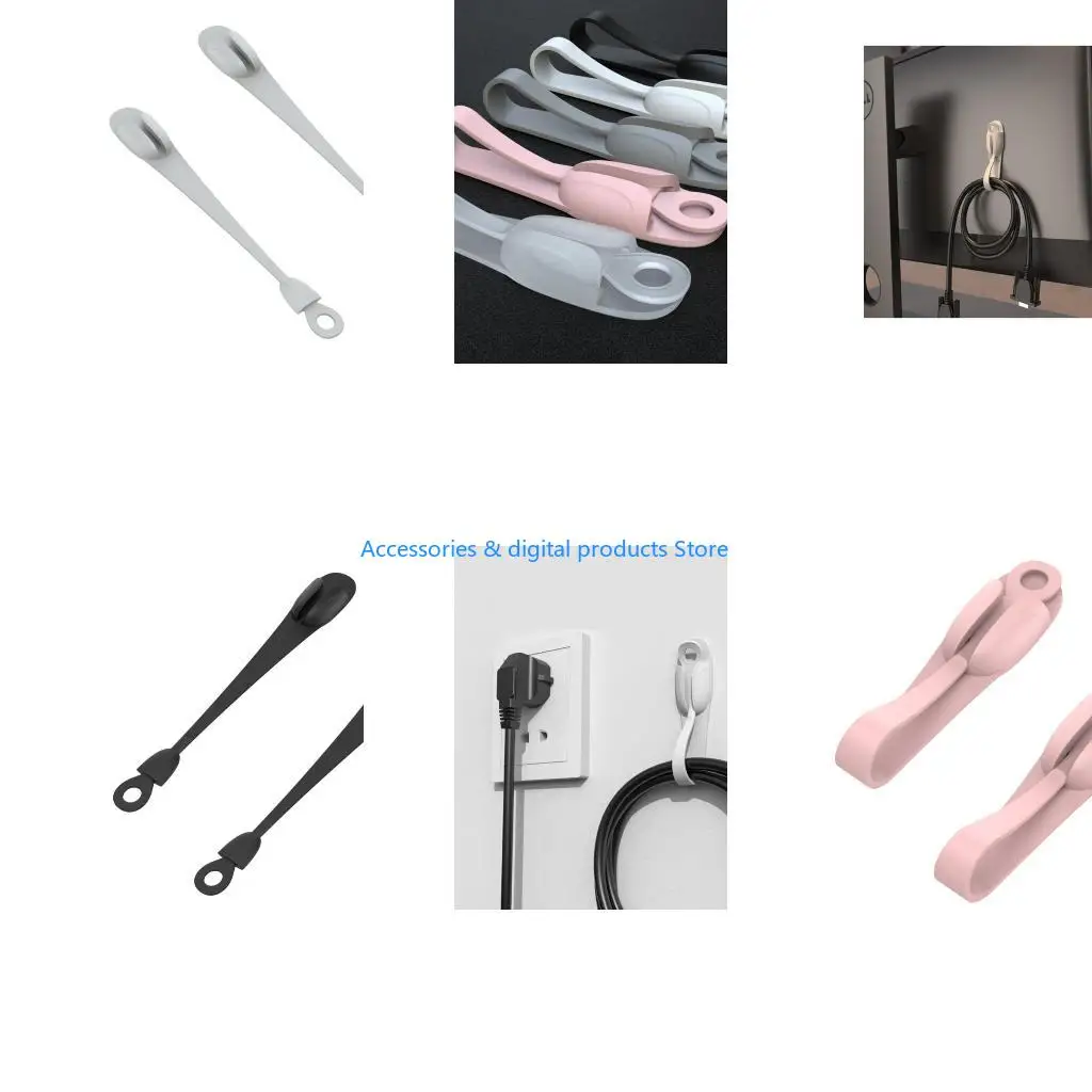 77JD Cable Organizers Cord Management Wire Holder Flexible USB Cable Clip for Mouse