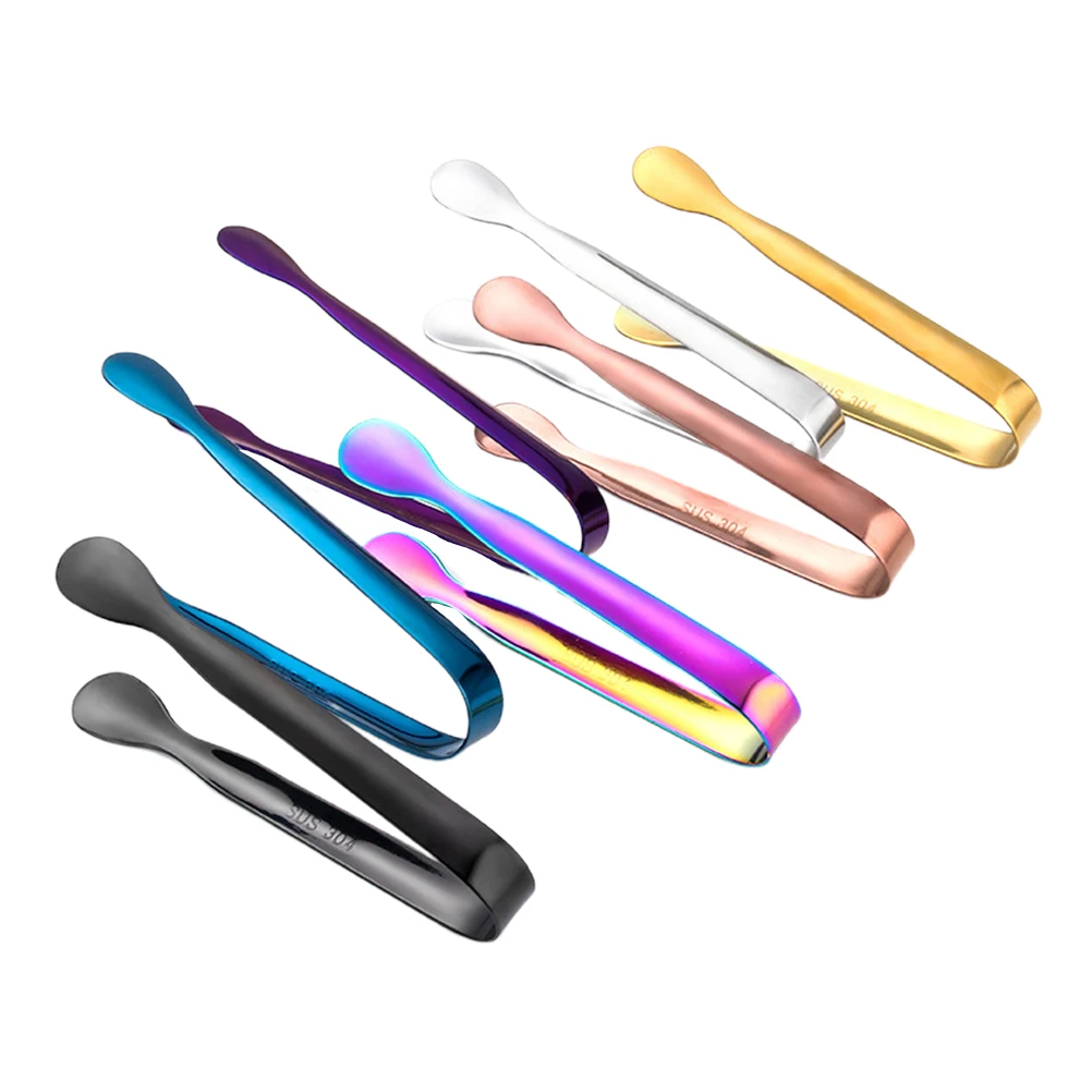 

7pcs Stainless Steel Sugar Tongs Kitchen Mini Serving Ice Clip Food Small Tongs For Party Tea Coffee Breakfast Wedding