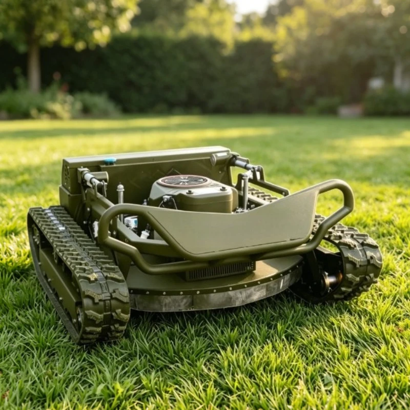 Tracked Remote Lawn Mower Anti-slip Rubber Crawler Self-propelled Wireless RC Grass Cutter For Villa Farm Park