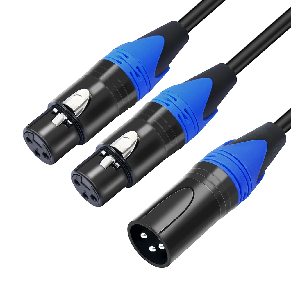FMM/MFF XLR Splitter Cable 50cm XLR Female To Dual XLR Male Y Splitter Cable Microphone Splitter Cord Audio Extension Cord