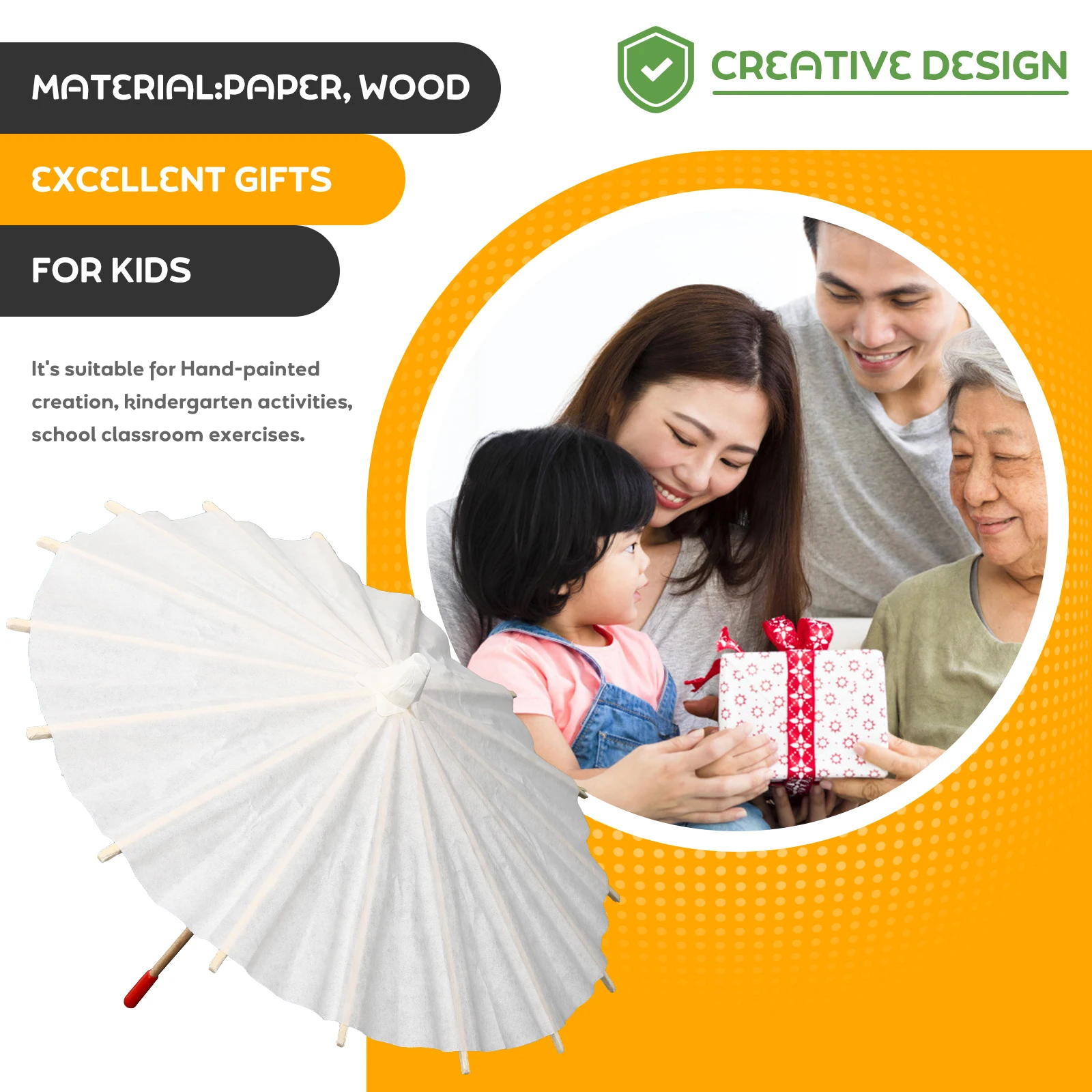 

5pcs Blank Oil Paper Umbrella Premium Wood Paper Hand-Painted DIY Crafts Wedding Party Decoration Photo Prop for