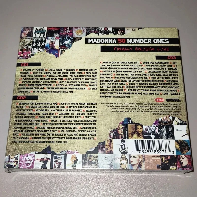 البوب مادونا الموسيقى CD أخيرًا الحب الكافي 50 عدد ألبوم واحد 3 قطعة سجل الموسيقى تأثيري وكمان سيارة Soundtracks صندوق جمع