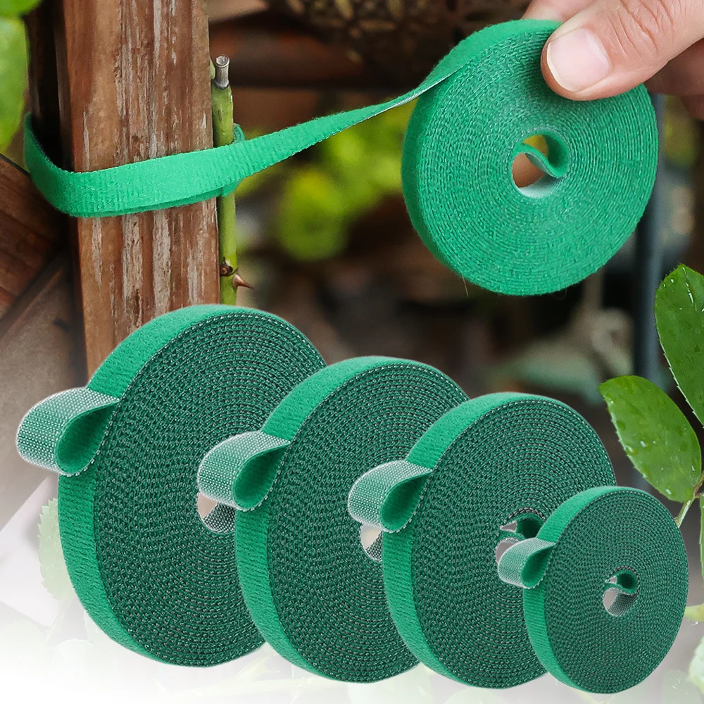 100/2M Garden Twine Plant Ties Nylon Plant Bandage Home Garden Hook Loop Bamboo Cane Wrap Support Garden Accessories Cable Clips