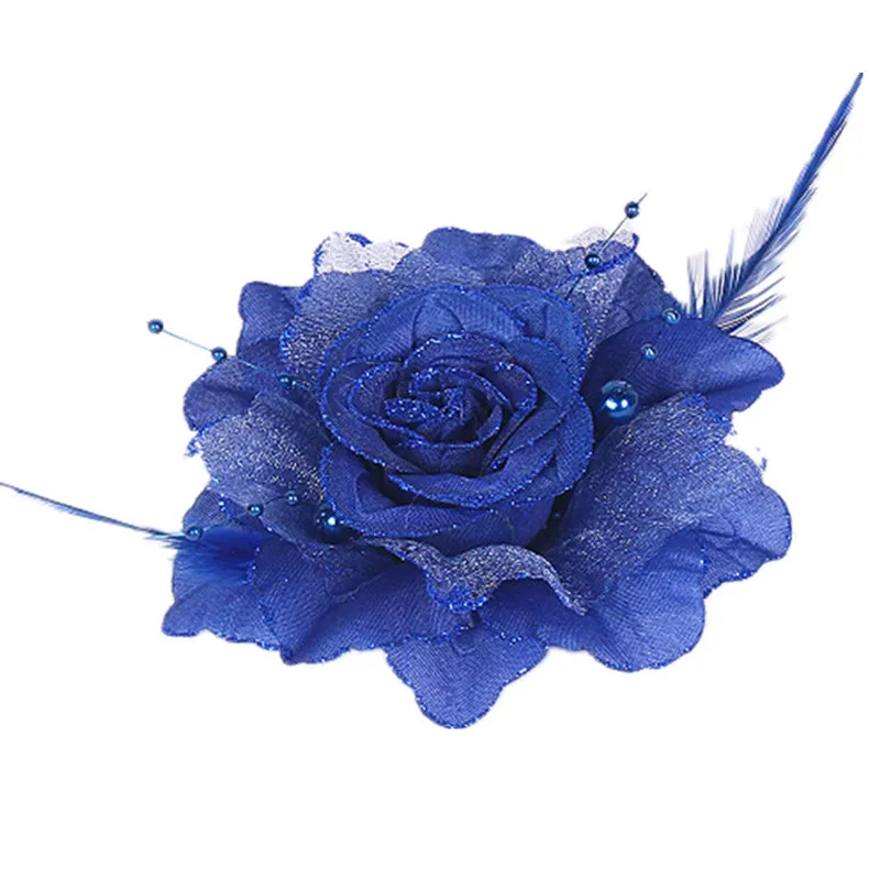 New Simulated Flower Brooch Performance Wearing on Leather Ring Hand Flower Party Dancing Cloth Art Corsage