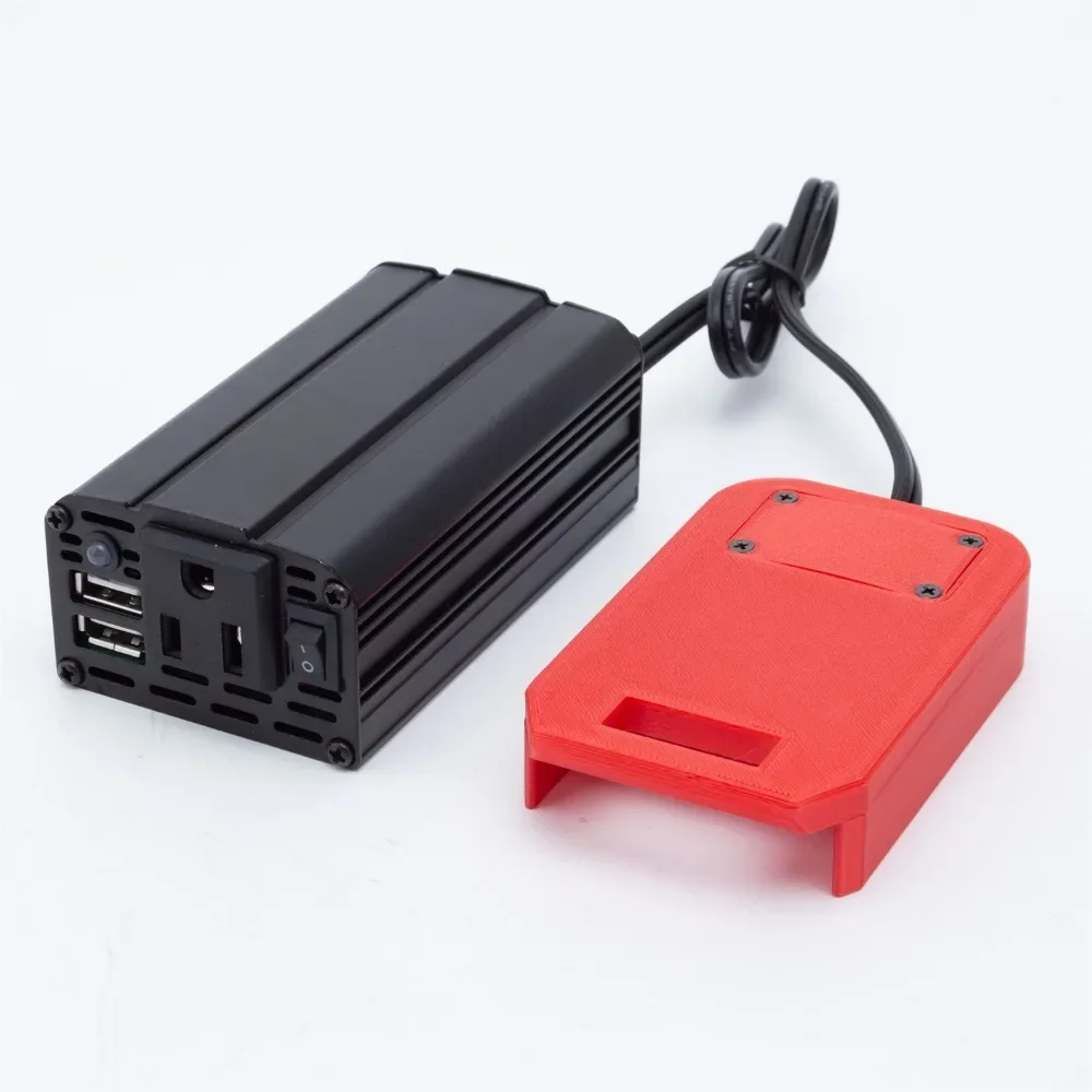 

200W Portable Power Inverter Outlet Adapter for Craftsman V20 20 Volt Max Battery DC 20V To AC 110V Powered with Dual USB