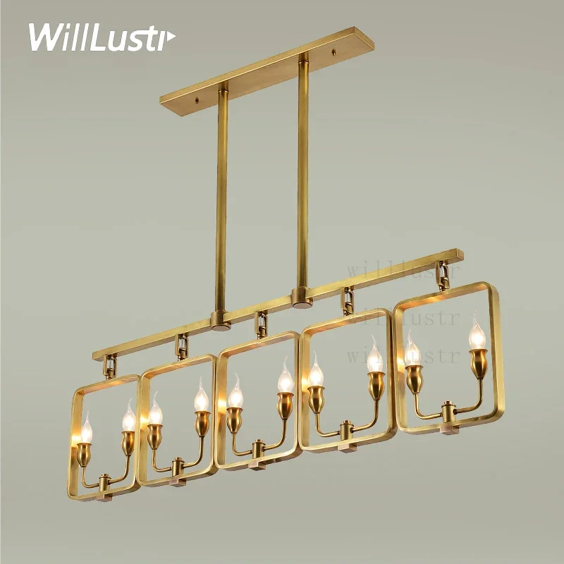 

Copper Pendant Lamp Brass Hanging Light Candle Modern Suspension Lighting Hotel Cafe Bar Mall Country Nordic Ceiling Chandelier