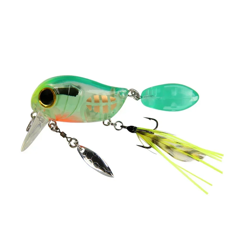 Floating Micro Crankbaits 30mm2g Artificial Surface Wake Bait Crank Wobbler Shallow Topwater Fishing Lures for Trout Bass