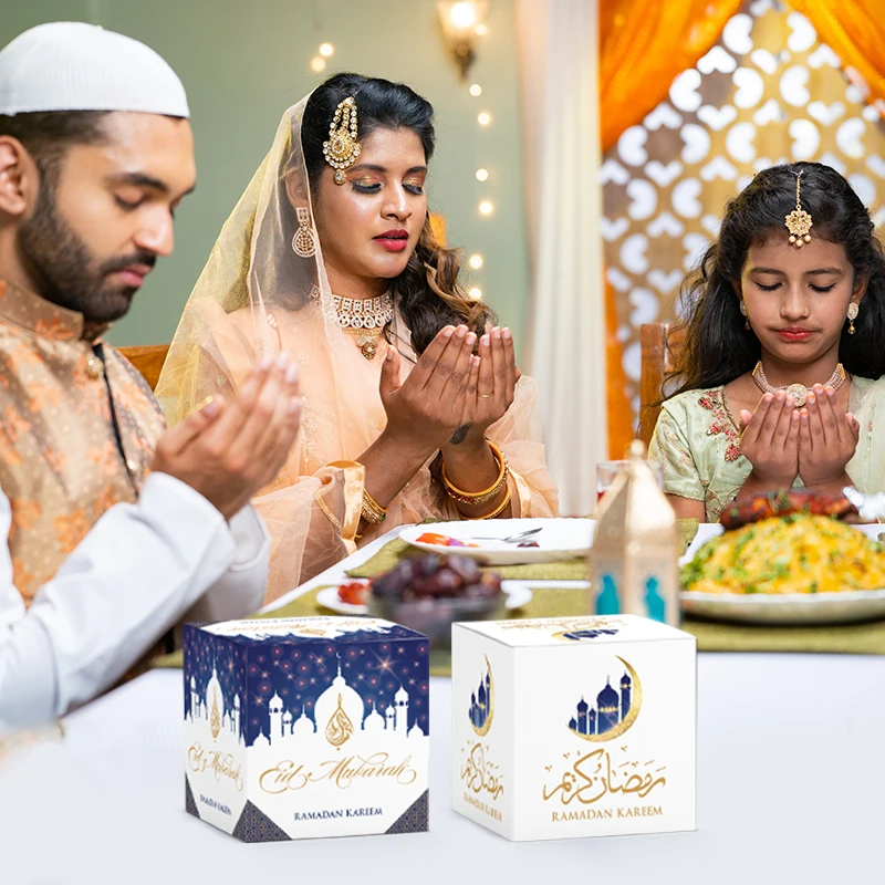 12 قطعة عيد مبارك كاندي كوكي هدية صندوق رمضان كريم زينة للمنزل مسلم إسلامي لوازم الحفلات هدايا عيد الأضحى 2025