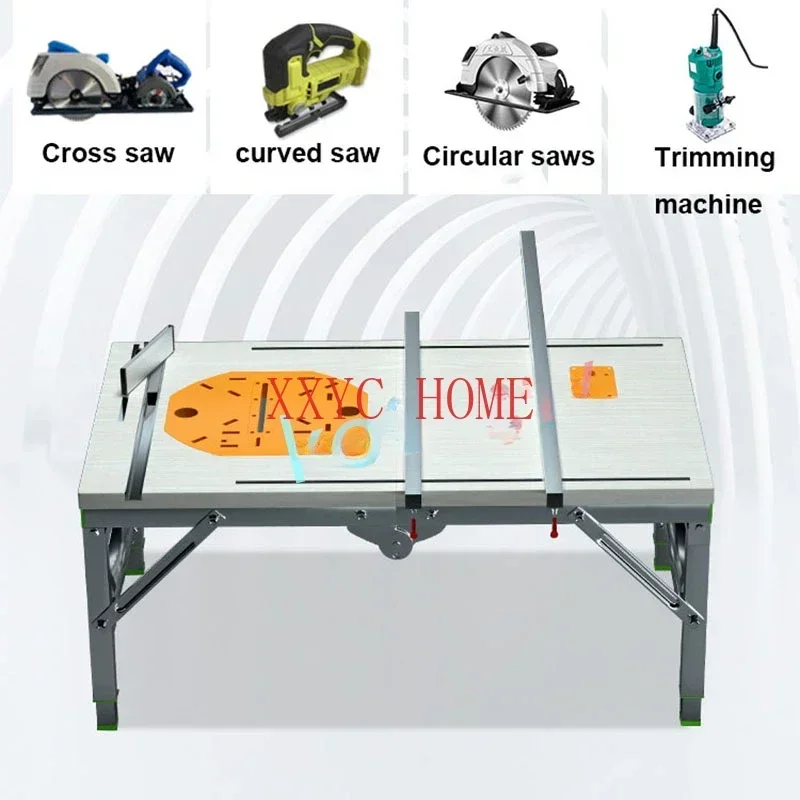 Woodworking Table Saw Portable Folding Workbench 6 In 1 Manual Tool For Carpentry Dust-free Push Table Saw 80*120CM 120*150CM