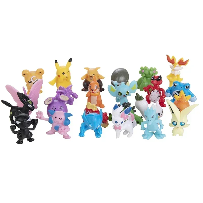 24-144pcs Pokemon Action Figure Pikachu Anime Model 2-3CM Ornamental Decoration Mini Model Doll Toy Christmas Gifts view 2