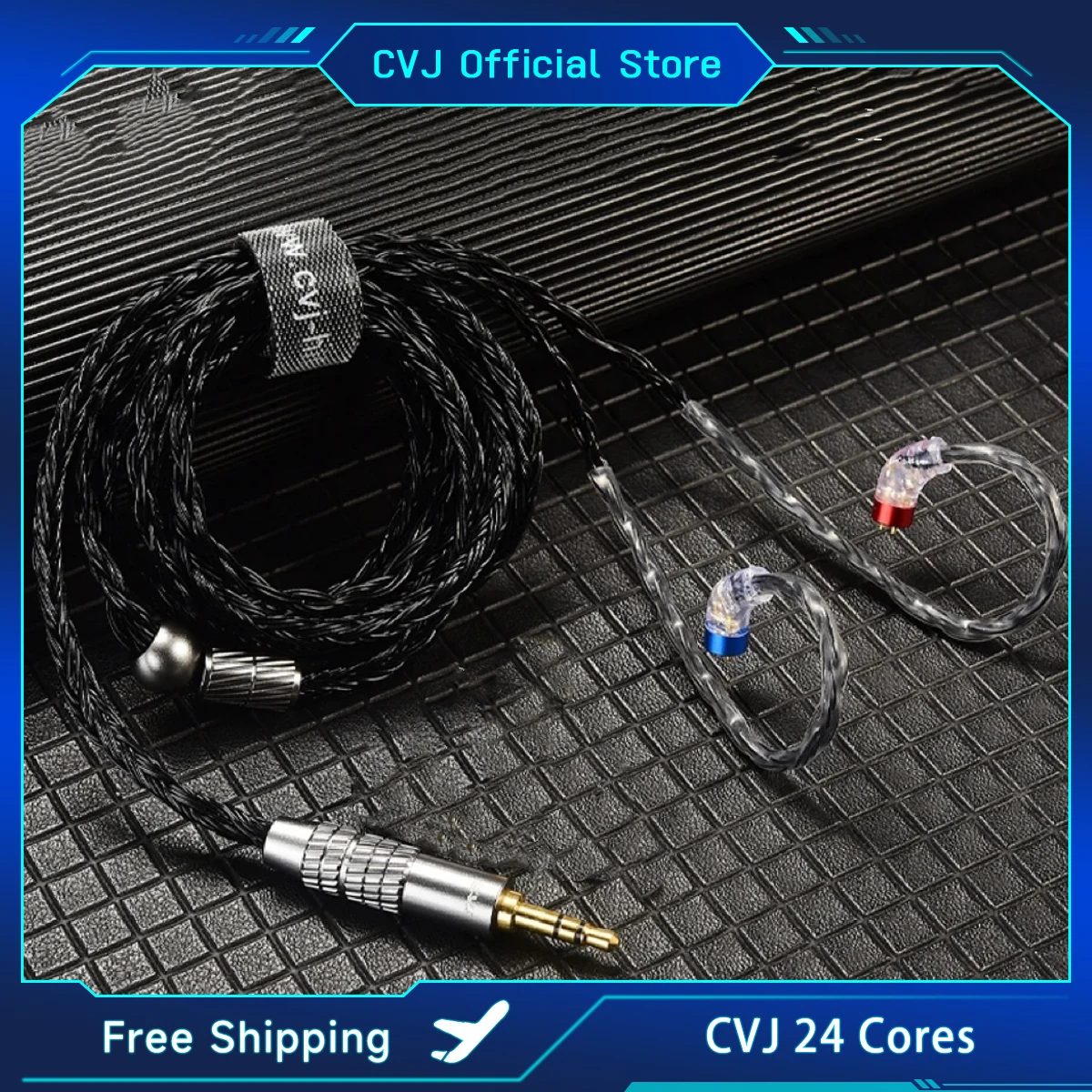 CVJ 24 cores 3.5mm plug silver plated headphone cable with interchangeable interface MMCX/2PIN/QDC suitable for Assassin Seven