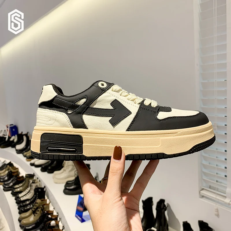 women's 2022  Board shoes ins high-top shoes wild plus velvet cotton shoes casual shoes Hong Kong style platform boots gothic