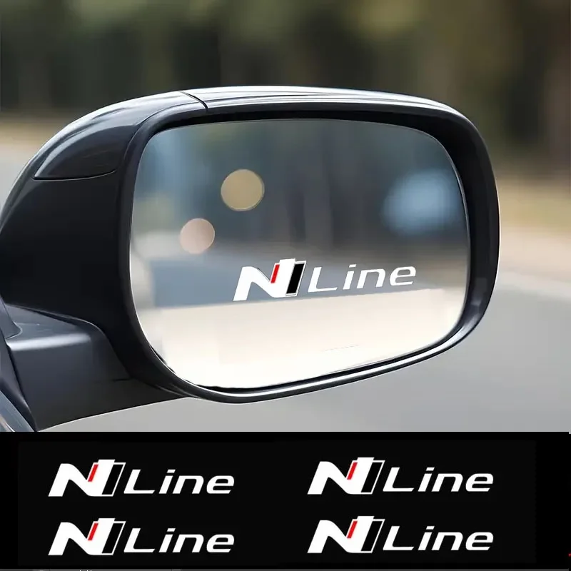 Car Rearview Mirror Letter Stickers, Waterproof Vinyl Decals, White with Red & Black Accents, Auto Interior Decor Accessories