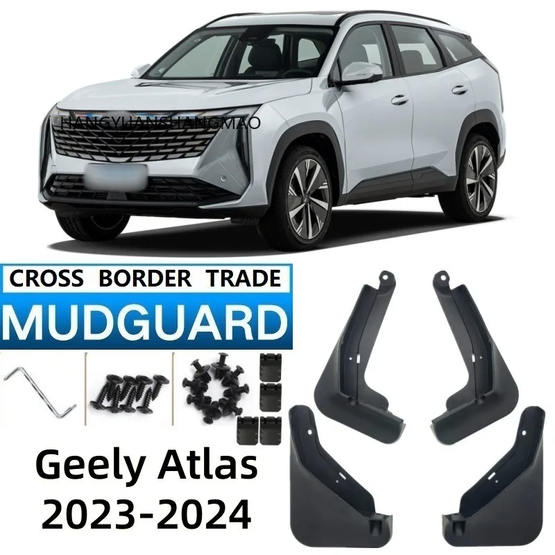 Auto Exterior Parts Car Mud Flaps Mudguard Splash Guards Black ABS 4 Piece Set for Geely Atlas Boyue L 2023-2024