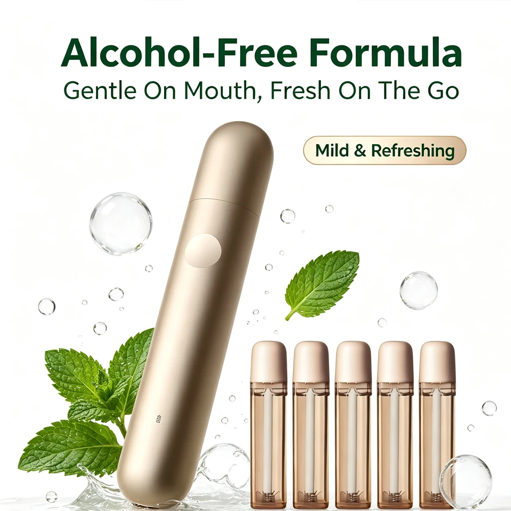 ZDEER PW13/PW16 Oral Spray, Rechargeable Mouth Freshener, Oral Care Spray Kit with 5/7 Flavor Refills for Travel,Office & Dating