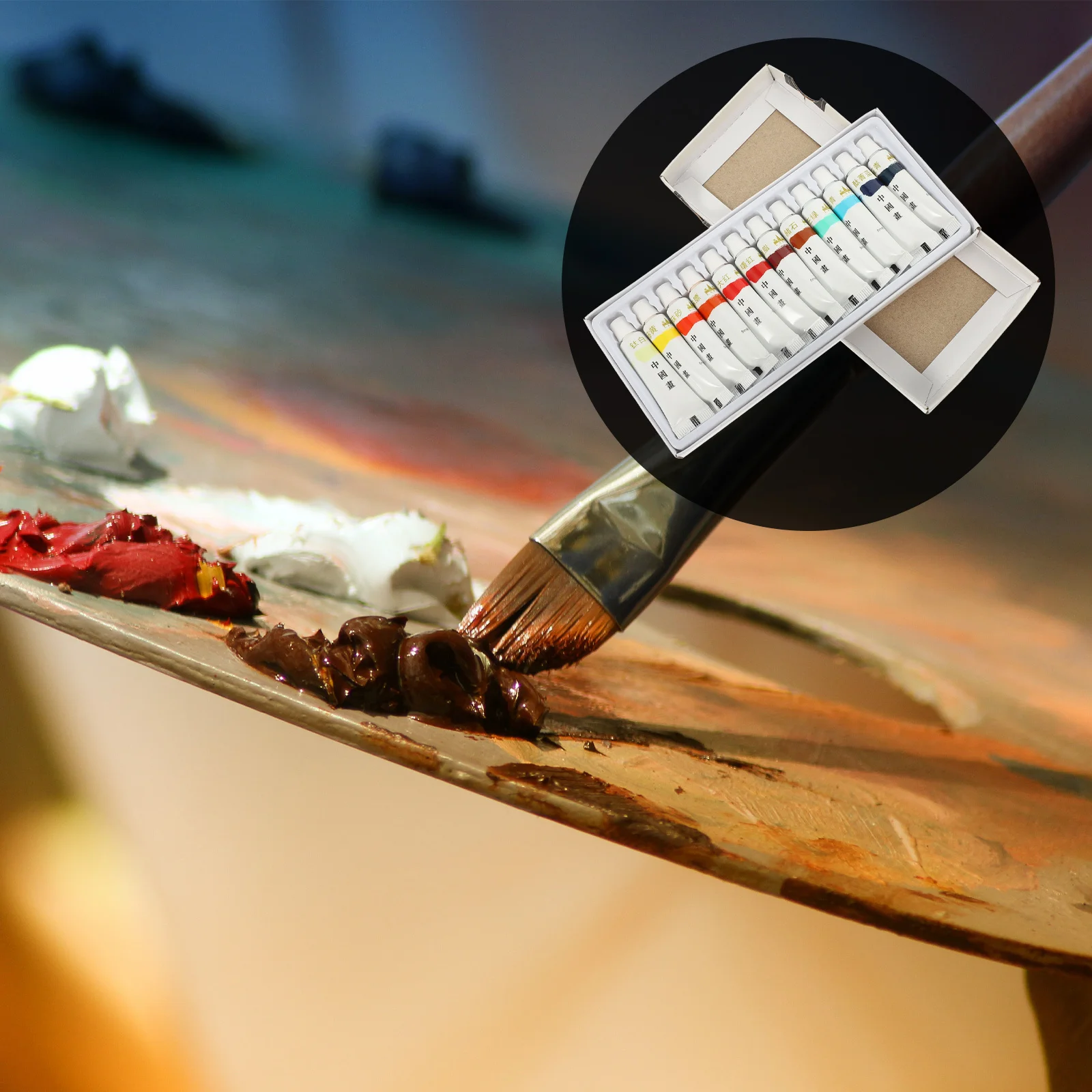 مجموعة واحدة من صبغ اللوحة الصيني التقليدي متعدد الألوان، صبغة إبداعية محمولة خفيفة الوزن وصديقة للبيئة ومناسبة للمناظر الطبيعية #4