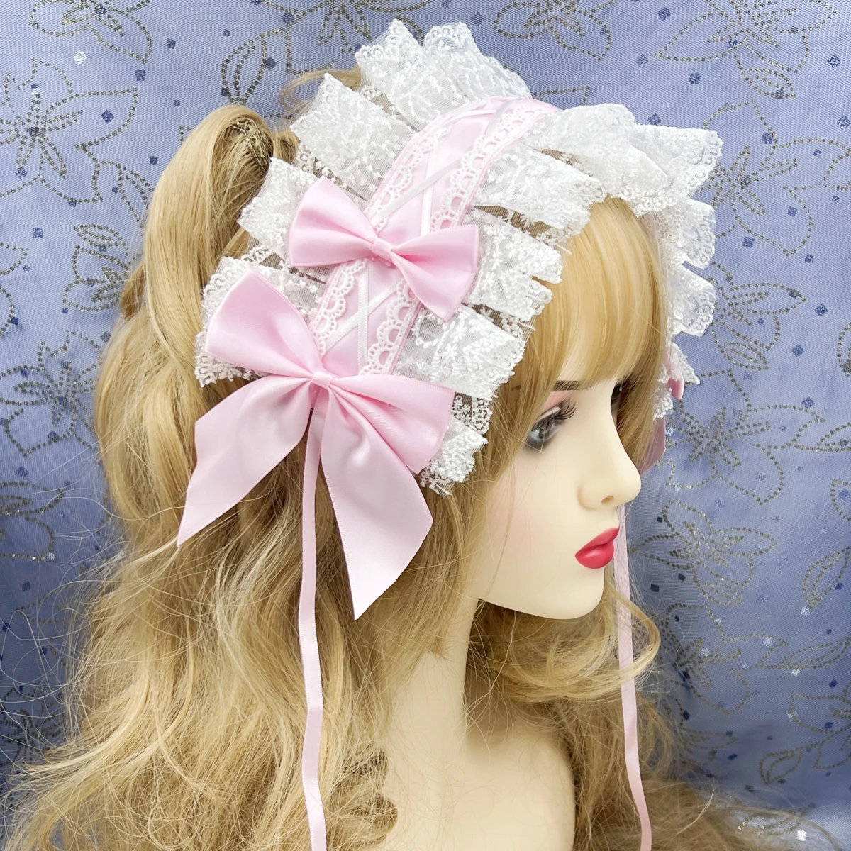 Japanische Spitze, Schleifenband, Lolita-Kopfschmuck, Ohren am Kopf, Stirnband, Lolita Maid, Anime, Cosplay, Haarschmuck